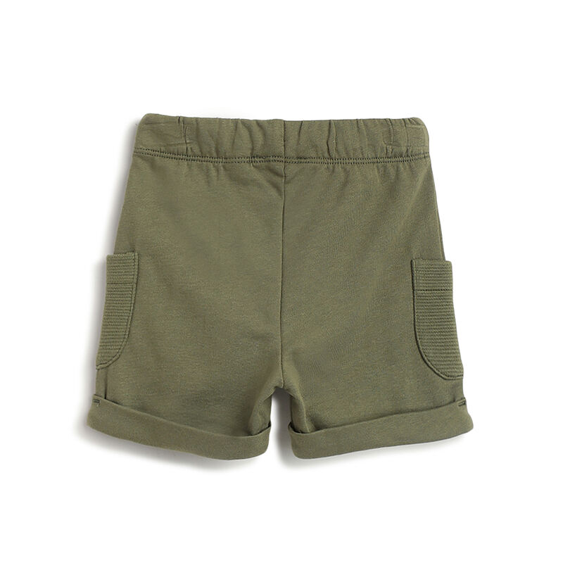 Boys Medium Green Solid Shorts image number 1